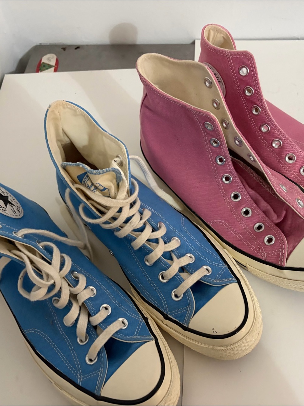 Converse-Style High Top Sneakers - Blue & Pink Bundle